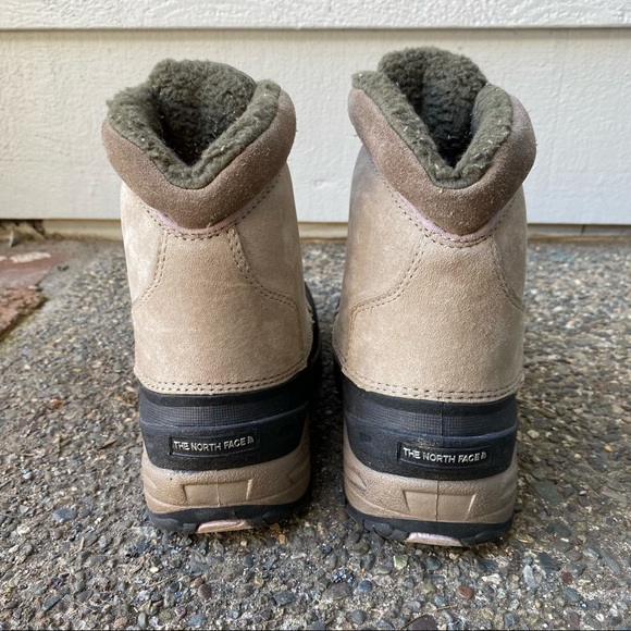North Face Water Proof Girl’s 4 Hiking boots, Black/Tan - Picture 4 of 10
